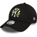 czarna-zakrzywiona-regulowana-czapka-damska-9forty-floral-new-york-yankees-mlb-od-new-era