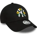 czarna-zakrzywiona-regulowana-czapka-damska-9forty-floral-new-york-yankees-mlb-od-new-era