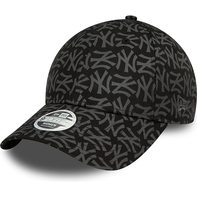 kepure-islenkta-juoda-reguliuojamas-9forty-monogram-new-york-yankees-mlb-new-era