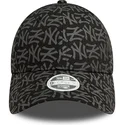 kepure-islenkta-juoda-reguliuojamas-9forty-monogram-new-york-yankees-mlb-new-era