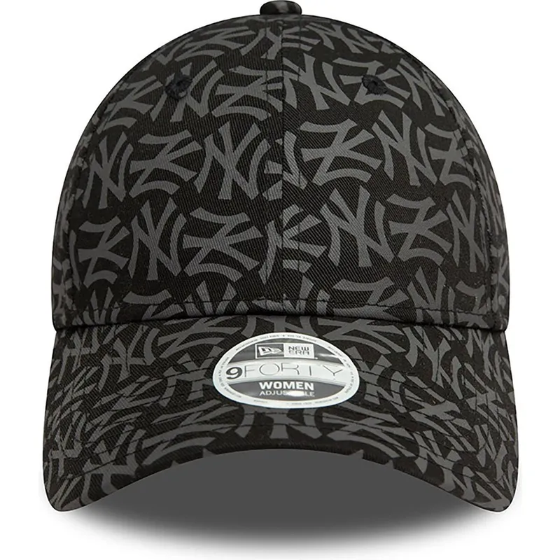 kepure-islenkta-juoda-reguliuojamas-9forty-monogram-new-york-yankees-mlb-new-era