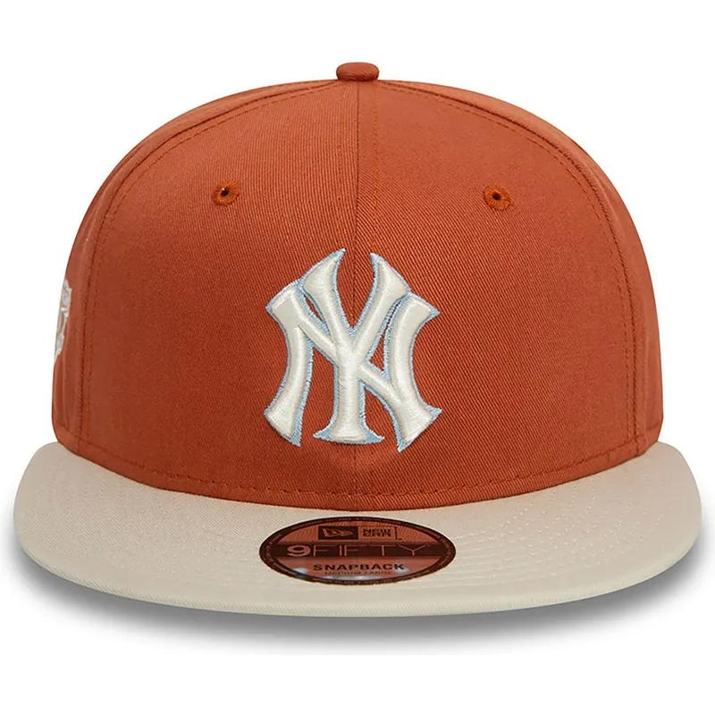 plaska-czapka-brazowo-bezowa-snapback-9fifty-patch-new-york-yankees-mlb-new-era
