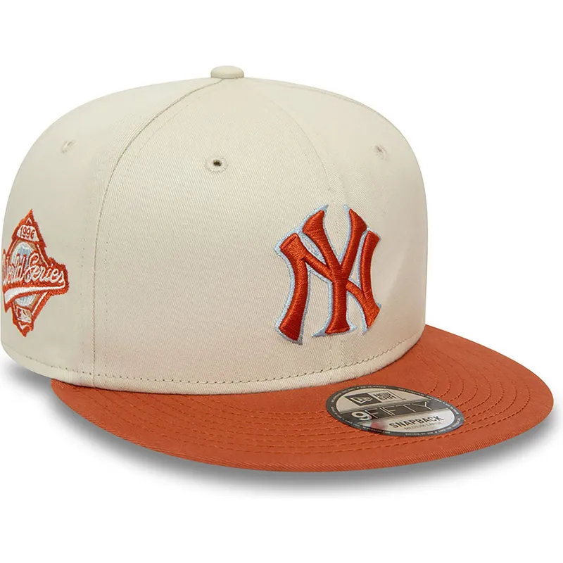 bezowo-brazowa-czapka-z-daszkiem-snapback-9fifty-patch-new-york-yankees-mlb-od-new-era