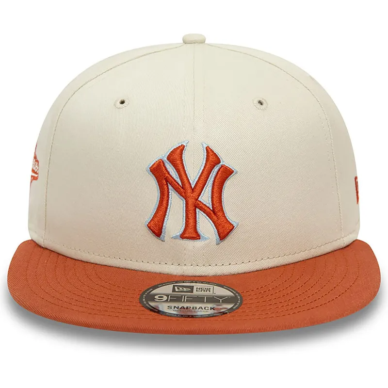 bezowo-brazowa-czapka-z-daszkiem-snapback-9fifty-patch-new-york-yankees-mlb-od-new-era