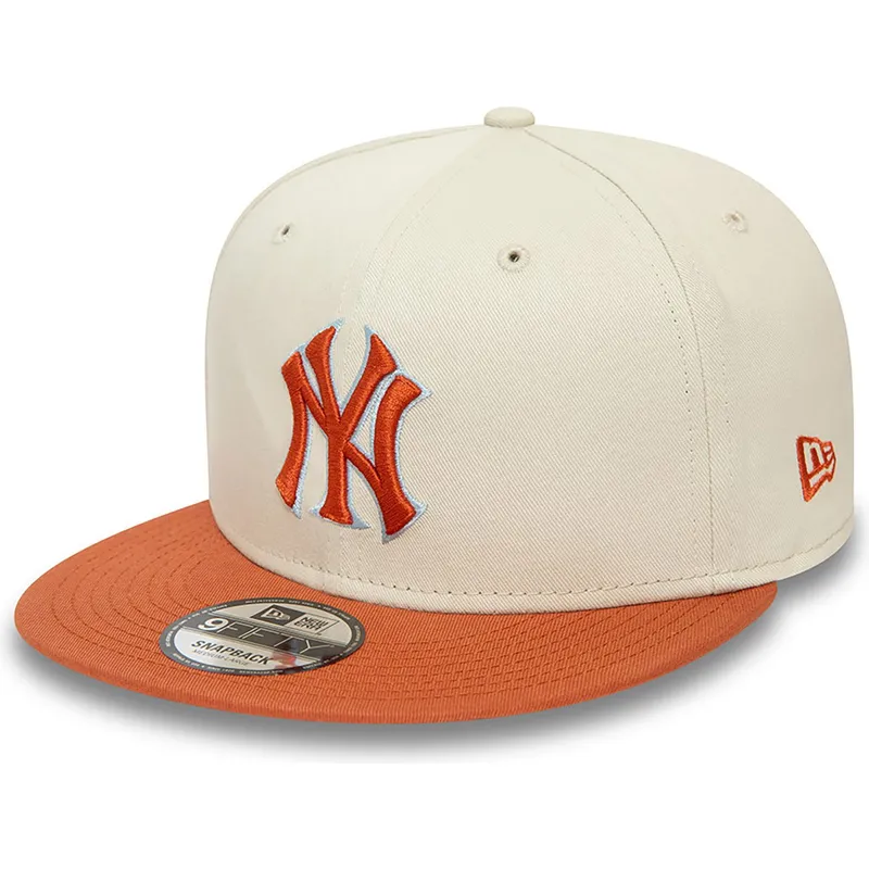bezowo-brazowa-czapka-z-daszkiem-snapback-9fifty-patch-new-york-yankees-mlb-od-new-era