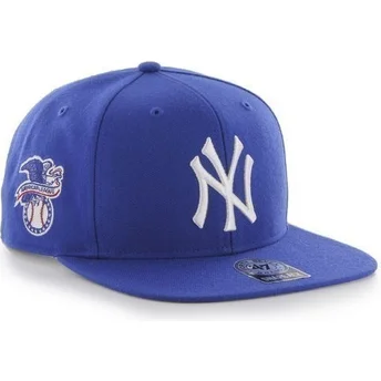 47 Brand Flat Brim New York Yankees MLB Sure Shot Blue Snapback Cap