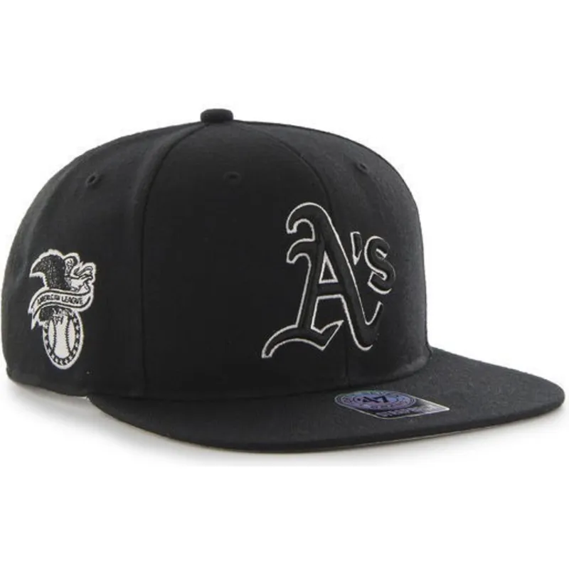 kepure-plokscia-juoda-snapback-oakland-athletics-mlb-47-brand