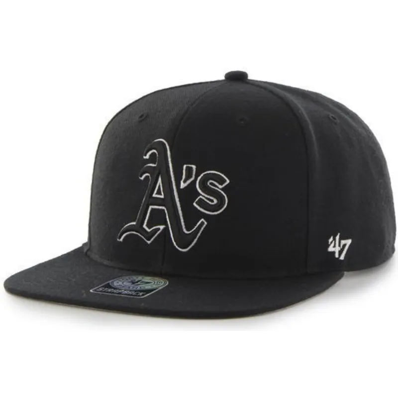 kepure-plokscia-juoda-snapback-oakland-athletics-mlb-47-brand