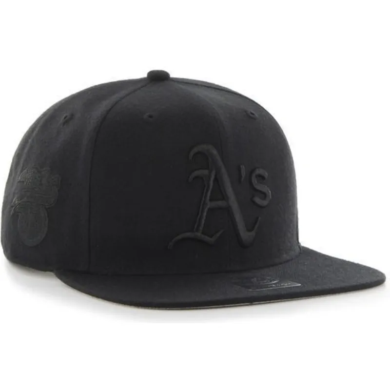 kepure-plokscia-juoda-snapback-oakland-athletics-mlb-47-brand