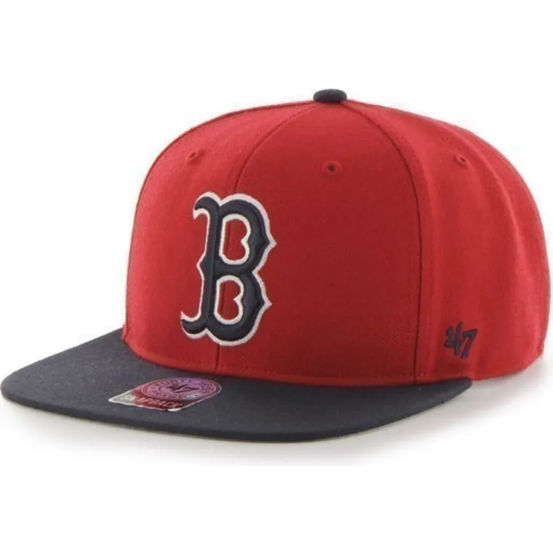 kepure-plokscia-raudona-snapback-boston-red-sox-mlb-47-brand