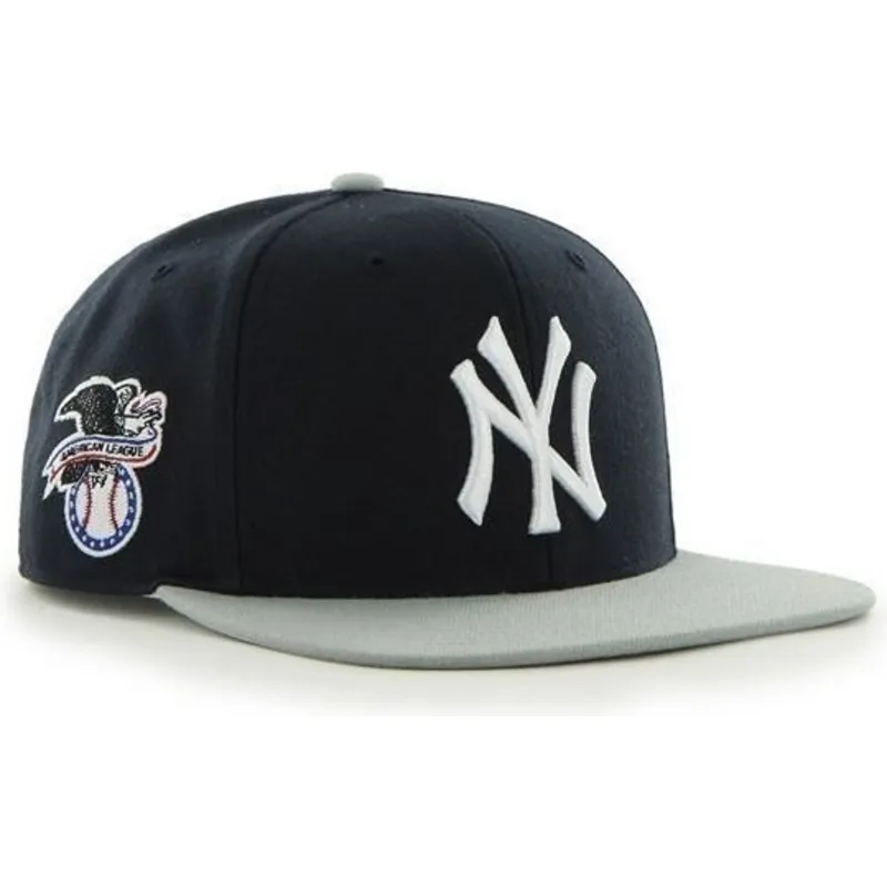 kepure-plokscia-tamsiai-melyna-snapback-new-york-yankees-mlb-47-brand