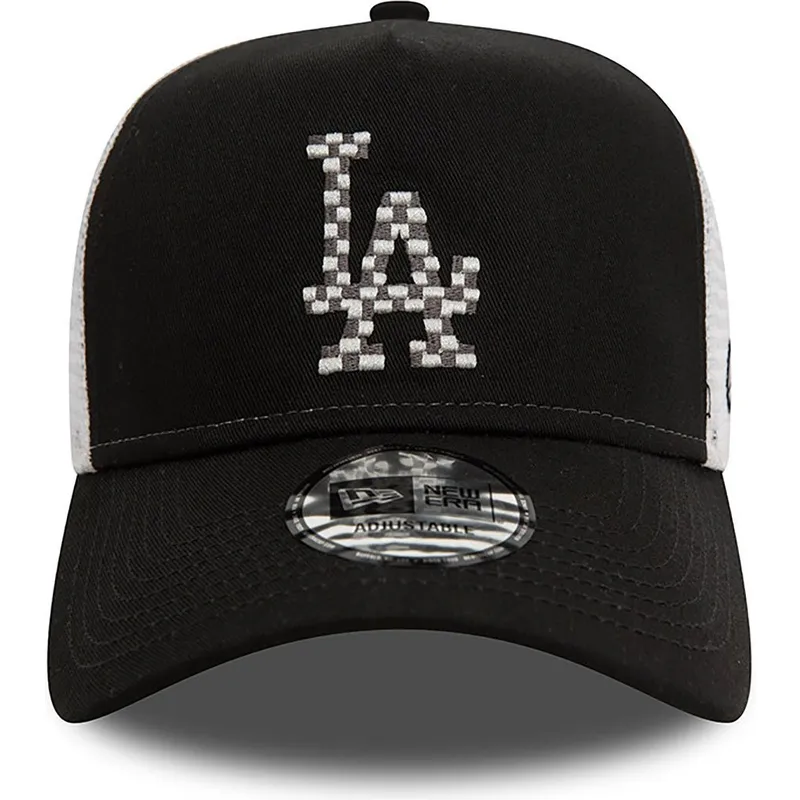czapka-trucker-czarno-biala-a-frame-seasonal-infill-los-angeles-dodgers-mlb-new-era