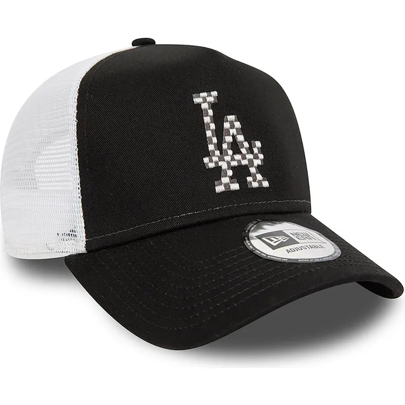 czapka-trucker-czarno-biala-a-frame-seasonal-infill-los-angeles-dodgers-mlb-new-era