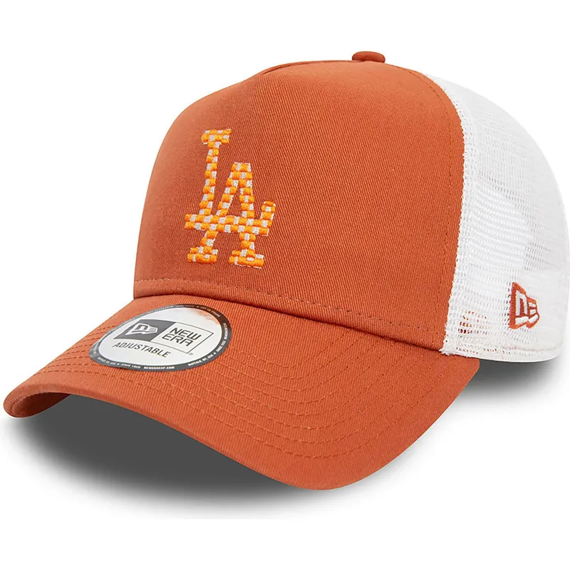 czapka-trucker-brazowo-biala-a-frame-seasonal-infill-los-angeles-dodgers-mlb-new-era