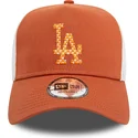 brazowo-biala-czapka-trucker-a-frame-seasonal-infill-los-angeles-dodgers-mlb-od-new-era
