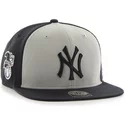 47-brand-flat-brim-new-york-yankees-mlb-sure-shot-black-and-white-snapback-cap