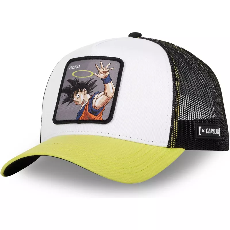 capslab-son-goku-ang-dragon-ball-white-black-and-yellow-trucker-hat