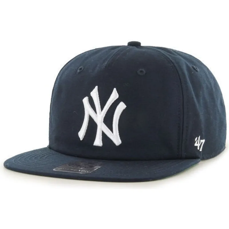 kepure-plokscia-tamsiai-melyna-snapback-new-york-yankees-mlb-47-brand