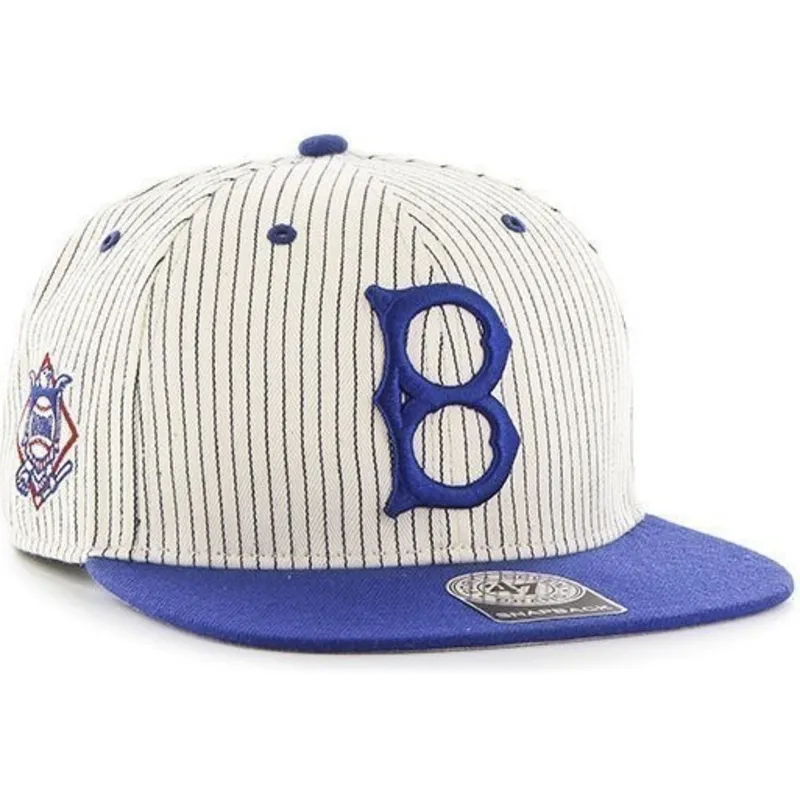 kepure-plokscia-balta-snapback-rayas-los-angeles-dodgers-mlb-47-brand
