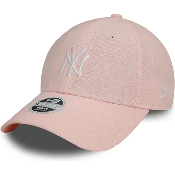 Kepurė išlenkta rožinė reguliuojama juostelė 9FORTY Linen New York Yankees MLB New Era