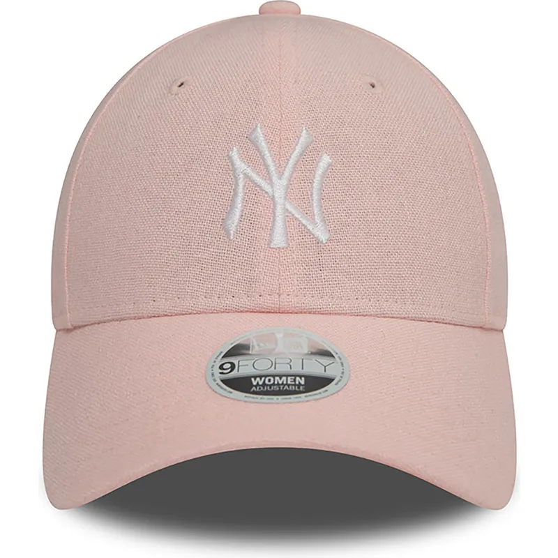 kepure-islenkta-rozine-reguliuojamas-9forty-linen-new-york-yankees-mlb-new-era