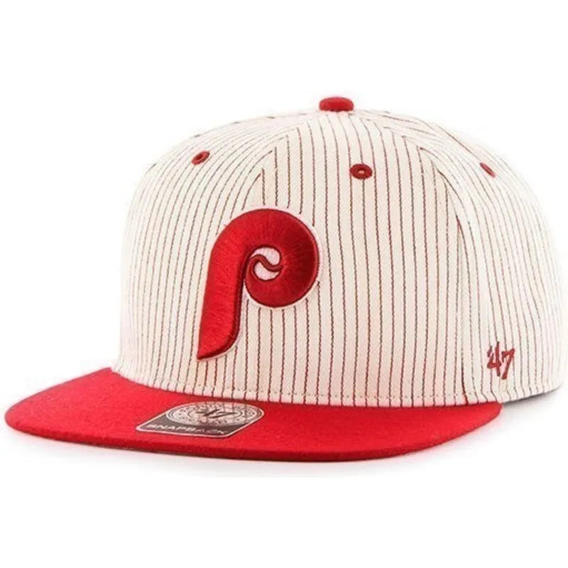 kepure-plokscia-balta-snapback-rayas-philadelphia-phillies-mlb-47-brand