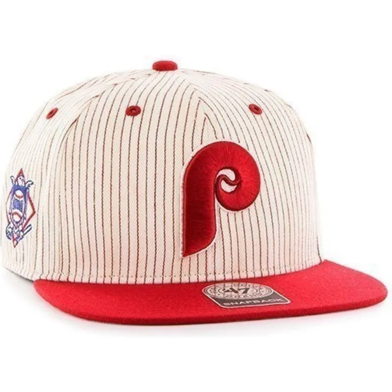 kepure-plokscia-balta-snapback-rayas-philadelphia-phillies-mlb-47-brand