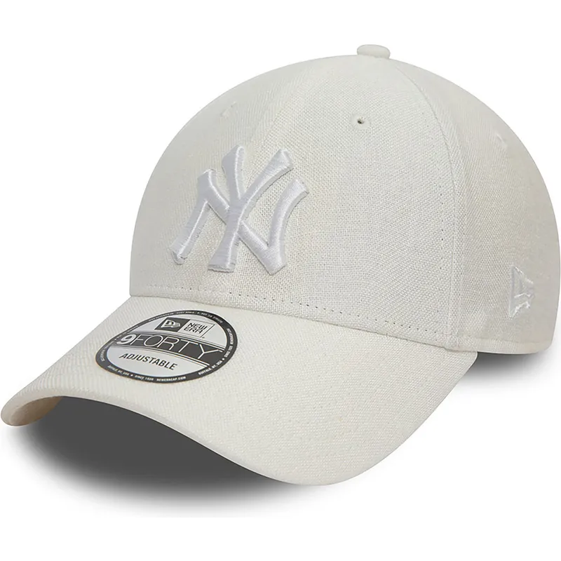 kepure-islenkta-balta-reguliuojamas-9forty-linen-new-york-yankees-mlb-new-era