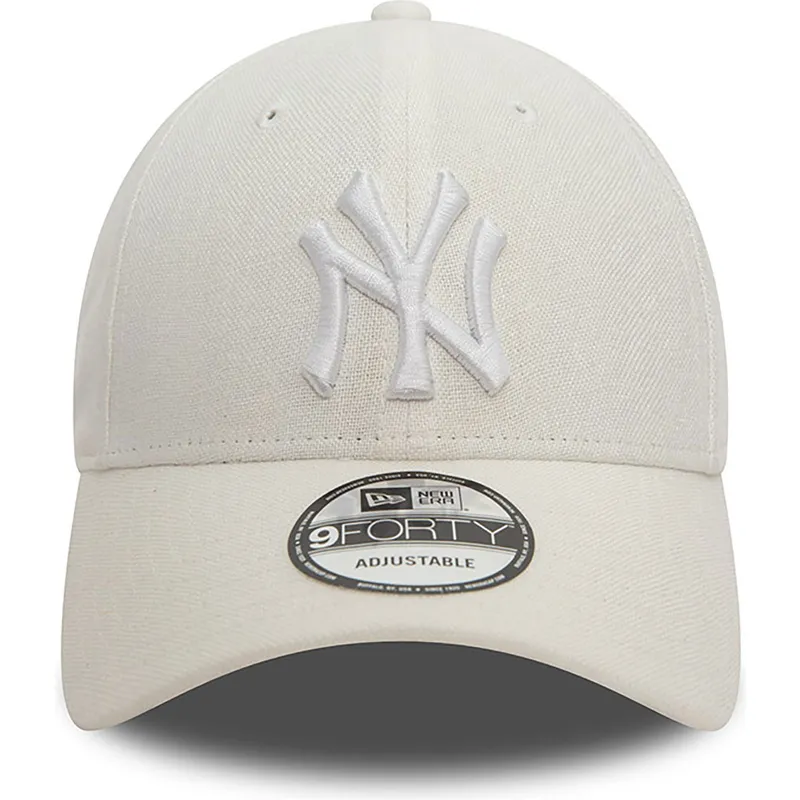 kepure-islenkta-balta-reguliuojamas-9forty-linen-new-york-yankees-mlb-new-era