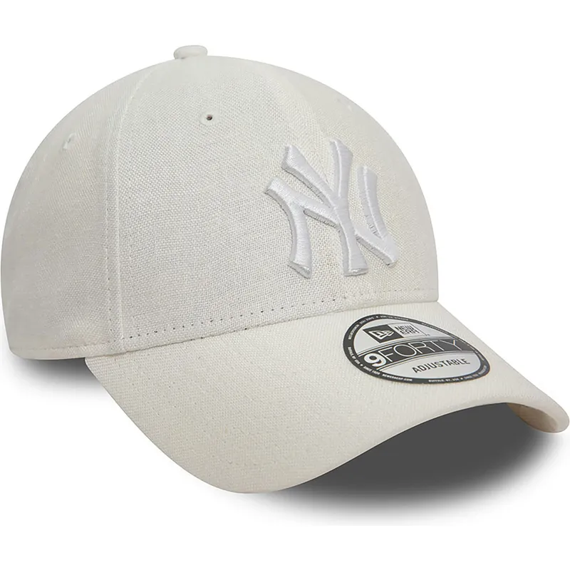 kepure-islenkta-balta-reguliuojamas-9forty-linen-new-york-yankees-mlb-new-era