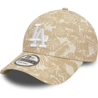 New Era Curved Brim 9FORTY Summer All Over Print Los Angeles Dodgers MLB Brown Adjustable Cap