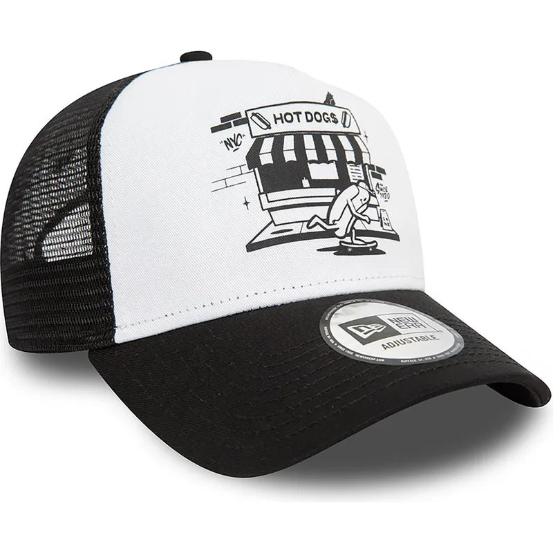 kepure-islenkta-juoda-snapback-a-frame-graphic-hot-dog-new-york-new-era