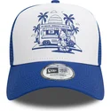biala-i-niebieska-czapka-trucker-a-frame-graphic-ice-cream-los-angeles-od-new-era