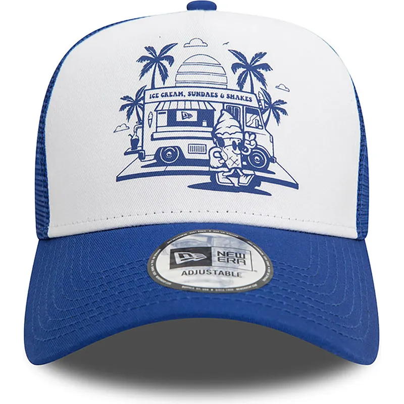 kepure-islenkta-melyna-snapback-a-frame-frame-graphic-ice-cream-los-angeles-new-era