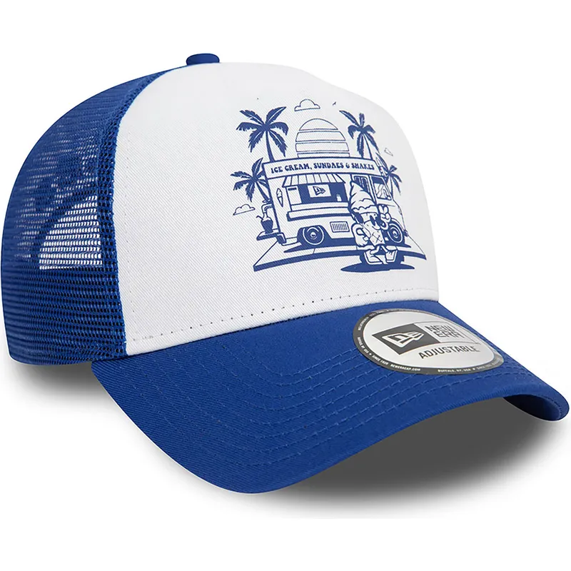 kepure-islenkta-melyna-snapback-a-frame-frame-graphic-ice-cream-los-angeles-new-era