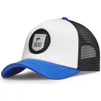 Oblack Classic White, Black and Blue Trucker Hat