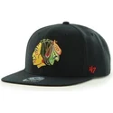 kepure-plokscia-juoda-snapback-chicago-blackhawks-nhl-47-brand