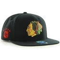 kepure-plokscia-juoda-snapback-chicago-blackhawks-nhl-47-brand