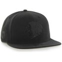 47-brand-flat-brim-black-logo-chicago-blackhawks-nhl-sure-shot-black-snapback-cap
