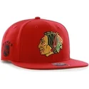 kepure-plokscia-raudona-snapback-chicago-blackhawks-nhl-47-brand