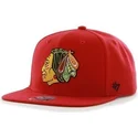kepure-plokscia-raudona-snapback-chicago-blackhawks-nhl-47-brand