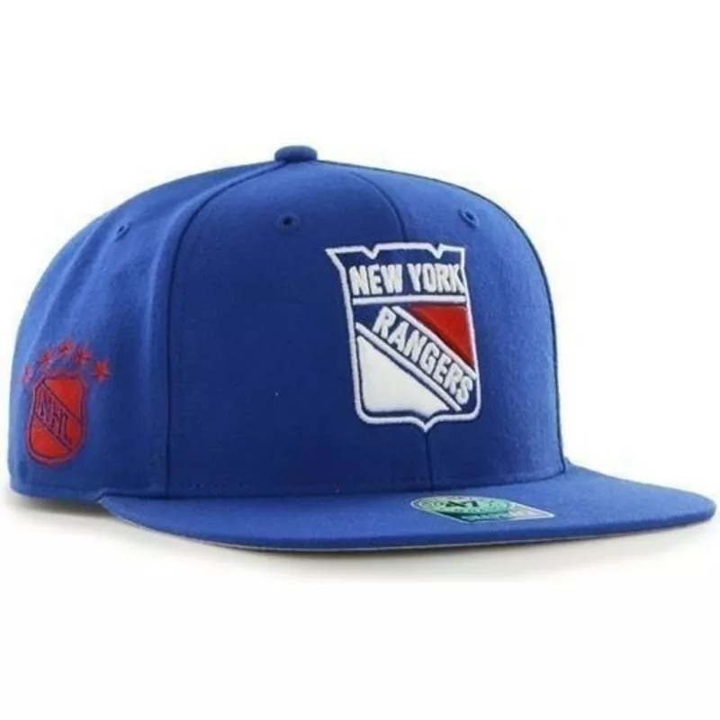 47-brand-flat-brim-new-york-rangers-nhl-sure-shot-blue-snapback-cap