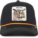kepure-islenkta-juoda-snapback-buho-wise-owl-100-the-farm-all-over-canvas-the-farm-de-goorin-bros