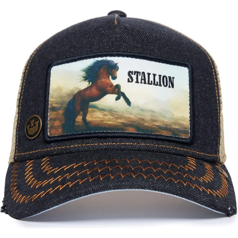 czapka-trucker-czarna-i-bezowa-kon-stallion-model-no-5741110n-rodeo-the-farm-od-goorin-bros