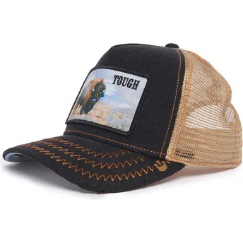 Czapka trucker czarna i beżowa bawół Tough Model No. 70U9H Rodeo The Farm od Goorin Bros.