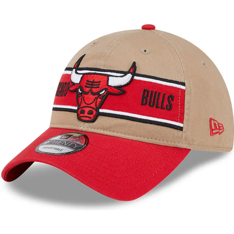 brazowo-czerwona-regulowana-czapka-z-daszkiem-9twenty-draft-2024-chicago-bulls-nba-new-era