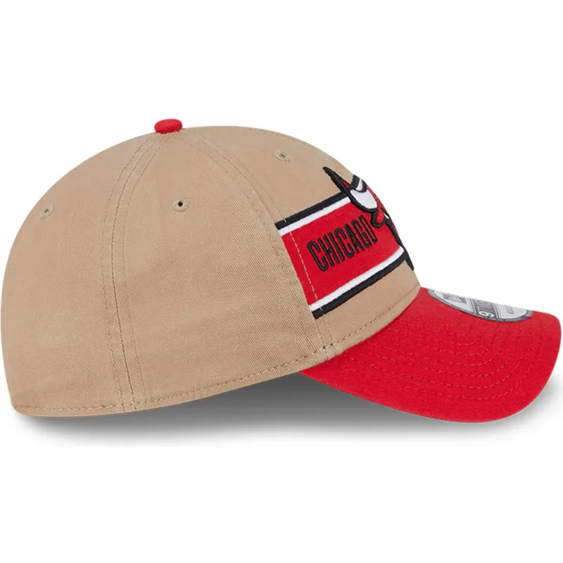 kepure-islenkta-ruda-reguliuojama-juostele-9twenty-draft-2024-chicago-bulls-nba-new-era