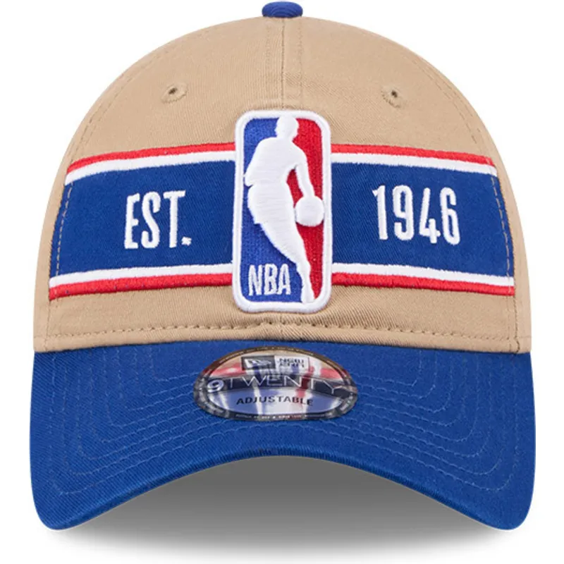 kepure-islenkta-ruda-reguliuojama-juostele-9twenty-draft-2024-nba-new-era