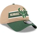 kepure-islenkta-ruda-reguliuojamas-9twenty-draft-2024-milwaukee-bucks-nba-new-era