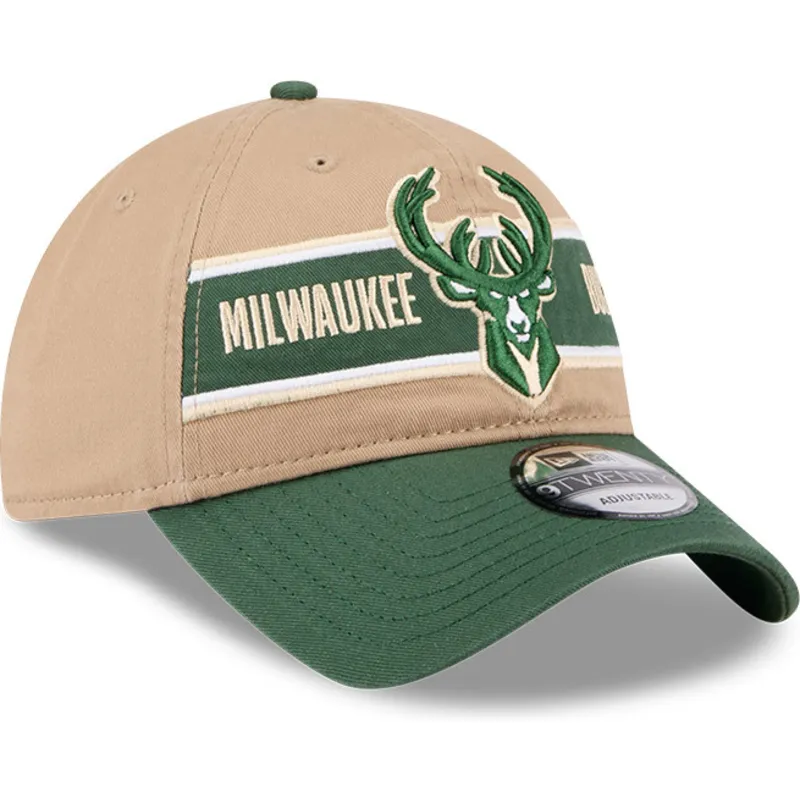 kepure-islenkta-ruda-reguliuojamas-9twenty-draft-2024-milwaukee-bucks-nba-new-era